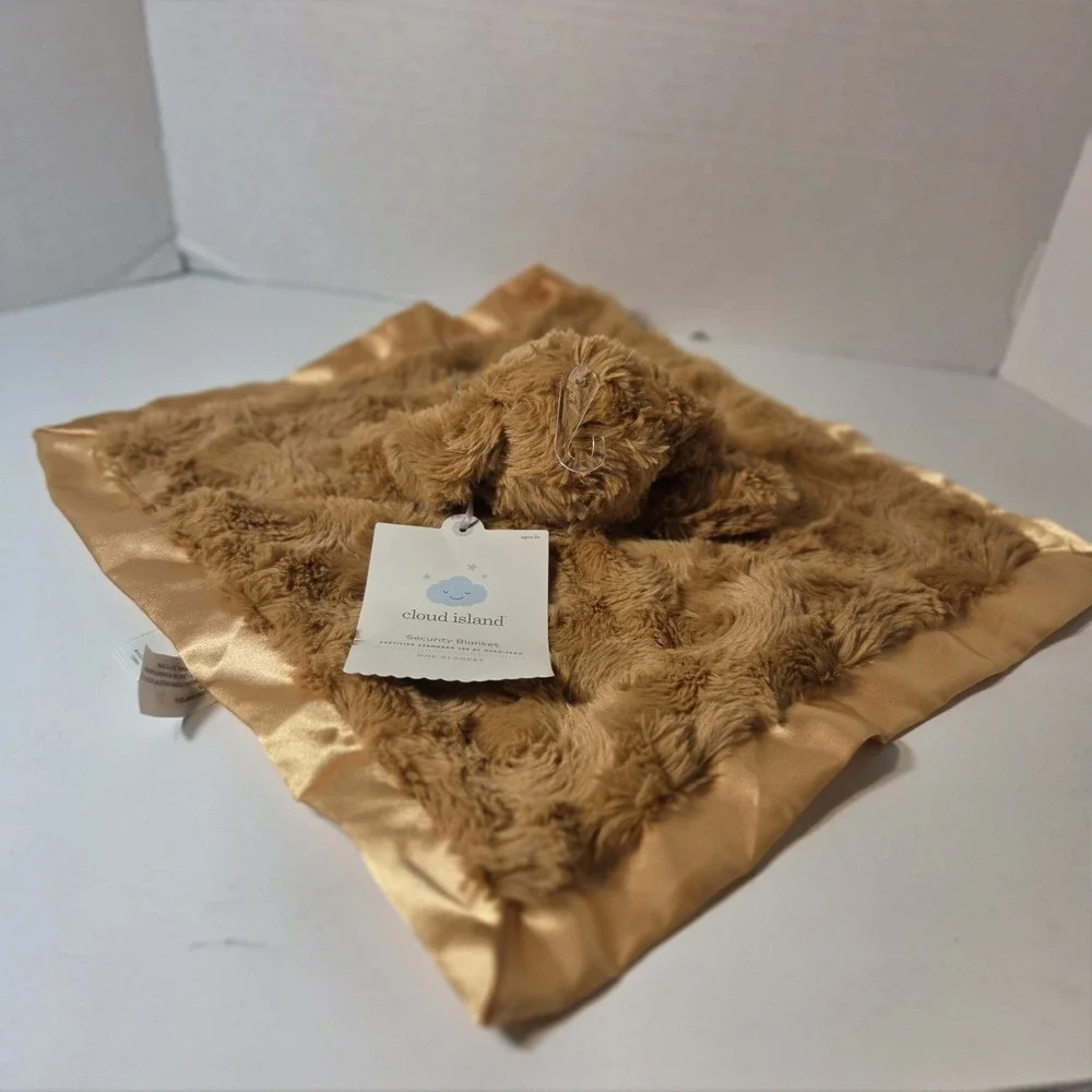 Cloud Island Golden Doodle Baby Lovey Dog Security Blanket Satin Trim Plush 13
